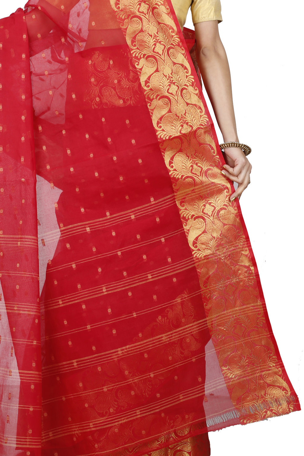 Red Pure Cotton Saloni Tant Saree (1030)